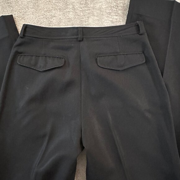 Vintage YSL Yves Saint Laurent Black Straight Leg Pants 8 100% Wool Trousers - Picture 7 of 7